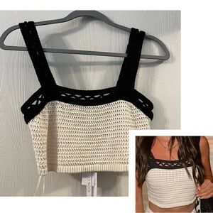 HOUSE OF HARLOW Crochet Crop 100% cotton